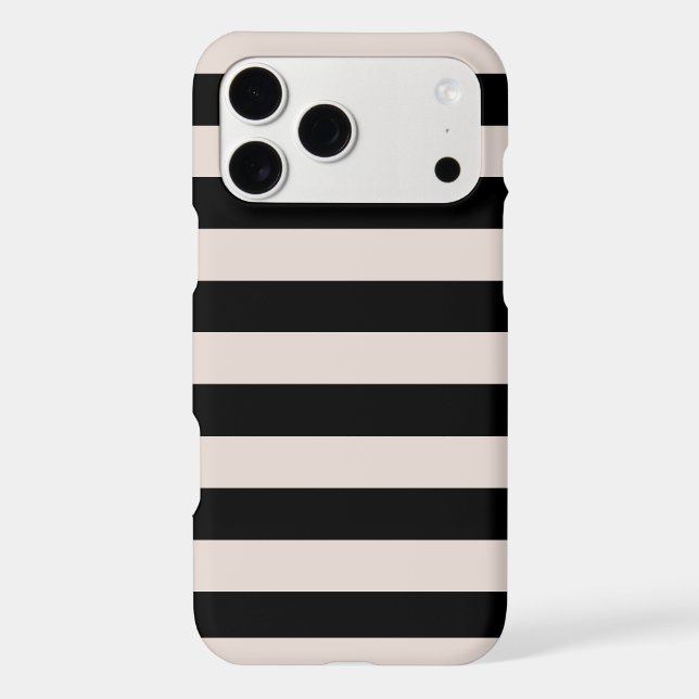Aesthetic Black Beige Stripes Minimalist Pattern  (Back)