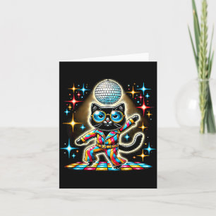 Aesthetic Black Cat Disco Card
