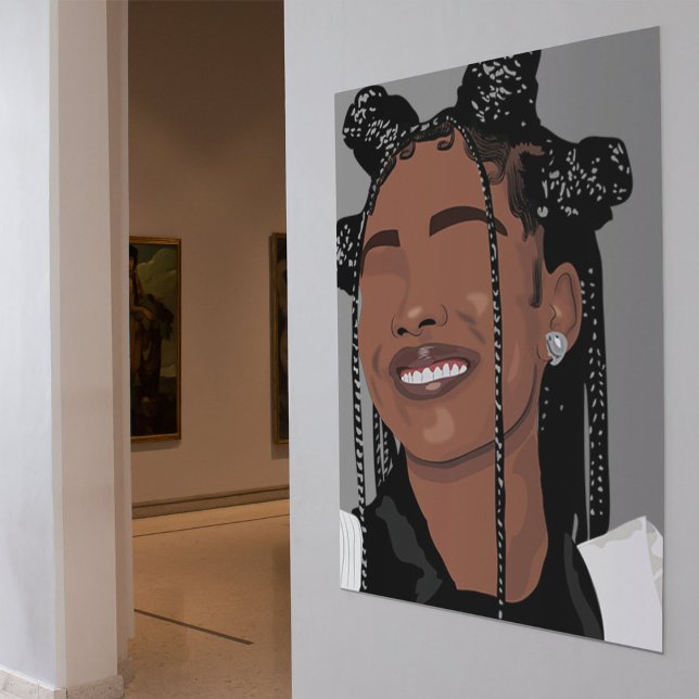 Aesthetic Black skin girl, Marsai Martin smile art Poster (Creator Uploaded)