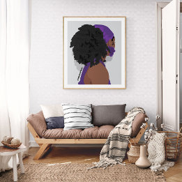 Aesthetic black woman natural hair poster