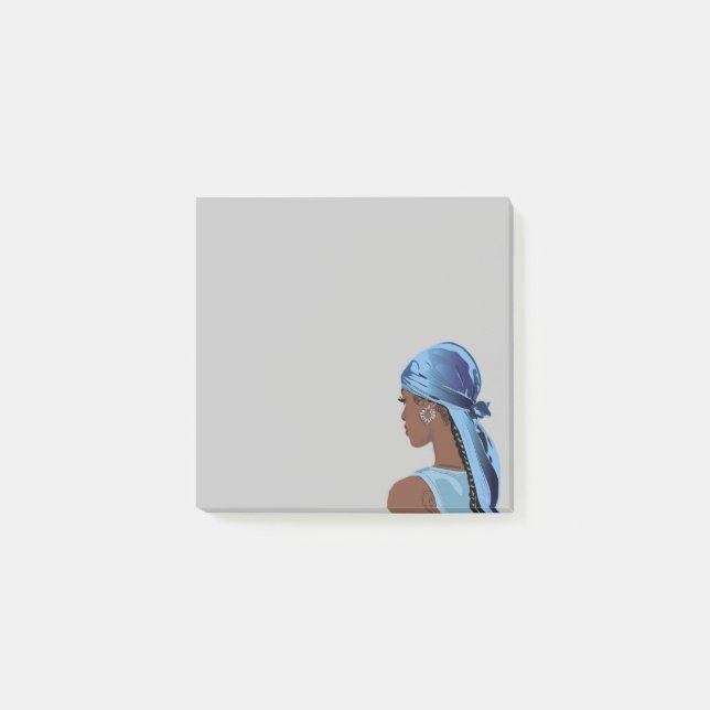 Aesthetic Black woman with durag Art artwork Post-it Notes (Front)