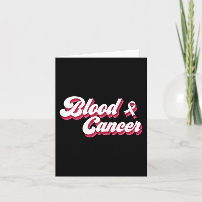 Aesthetic Blood Cancer Awareness Red Ribbon Tee Me Card (Front)
