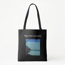 aesthetic blue and black tote bag.