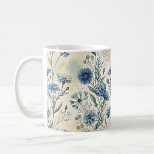 Aesthetic Blue Wildflowers Coffee Mug