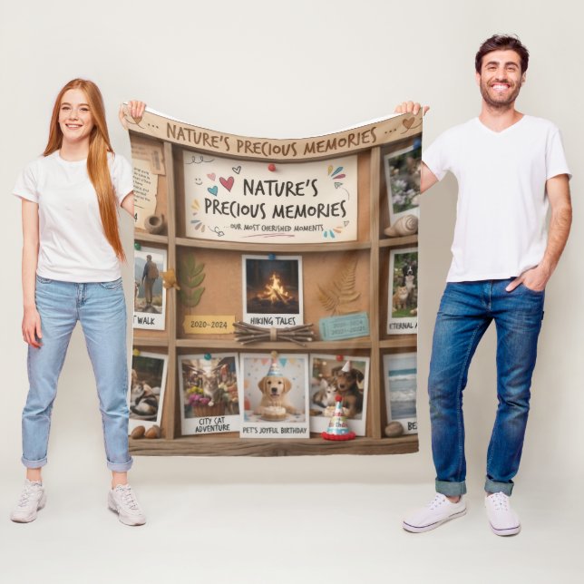 Aesthetic Blurred Nature & Pets Memory Box Fleece Blanket (In Situ)