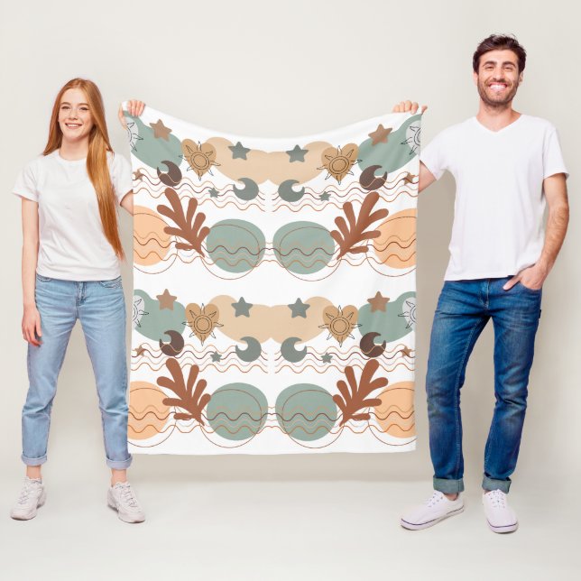 Aesthetic Boho Wildflowers Fleece Blanket (In Situ)