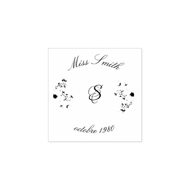 Aesthetic Boho Wildflowers Rubber Stamp (Imprint)