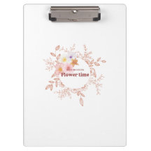 Aesthetic Botanical Floral Wreath Clipboard