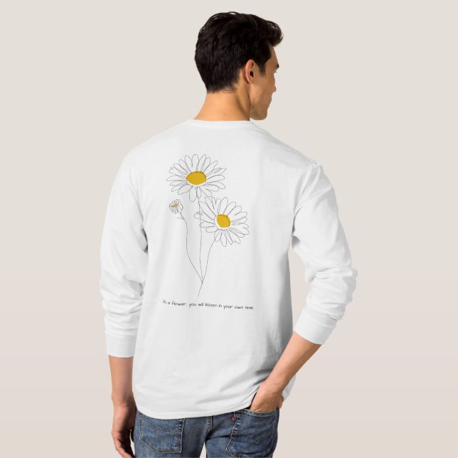 Aesthetic Botanical Sketch - Patience & Growth Tee (Back Full)