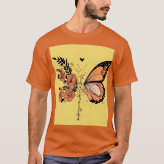 Aesthetic Botanical Wildflower Monarch Art T-Shirt