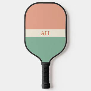Aesthetic Bright Colourful Chequered Retro Monogra Pickleball Paddle