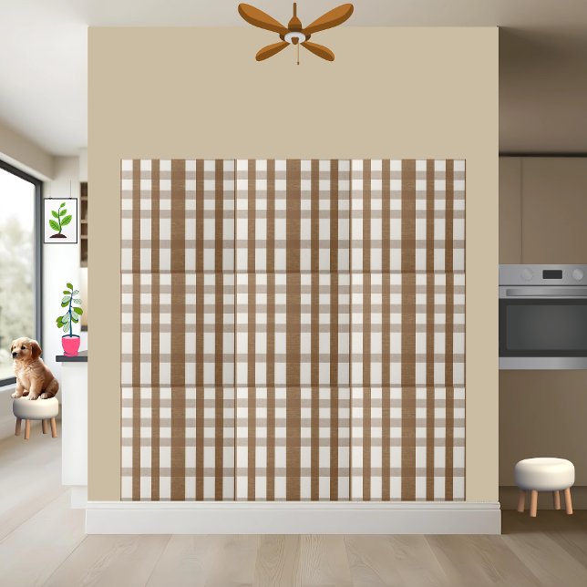 Aesthetic Brown and White Chequered Tile Pattern (Creator Uploaded)