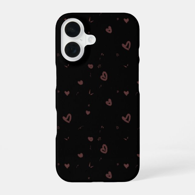 Aesthetic Brown Hearts Pattern Phone Case (Back)