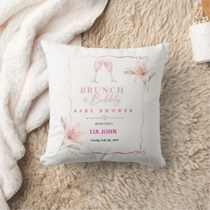 Aesthetic Brunch & Bubbly Baby Shower Invitation Cushion
