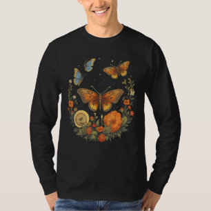 Aesthetic Butterflies Moon Motifs Butterfly With F T-Shirt