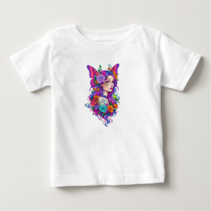 Aesthetic Butterfly Fairy Girl Floral Art T-Shirt