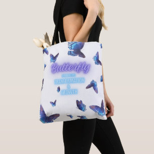 Aesthetic Butterfly Transformation and Growth Tote Bag