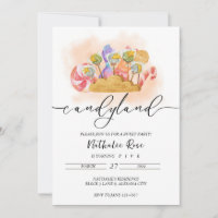 Aesthetic Candyland Theme Invitation Candy Theme
