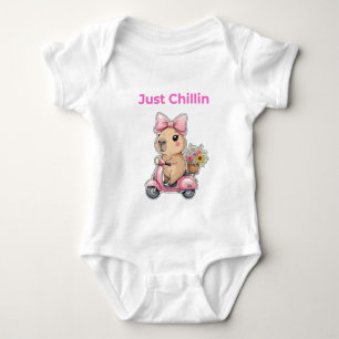 Aesthetic Capybara Just Chillin' Cute T-Shirt Baby Bodysuit