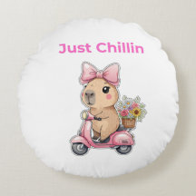 Aesthetic Capybara Just Chillin' Throw Pillow