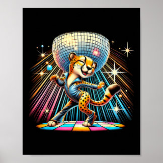 Aesthetic Cheetah Disco Dancer Spooky Dance Kids H Poster
