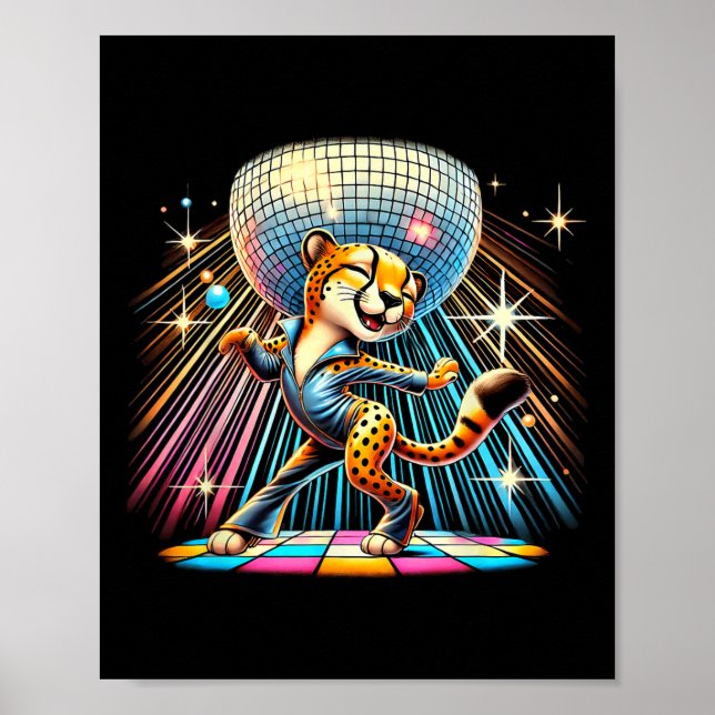 Aesthetic Cheetah Disco Dancer Spooky Dance Kids H Poster (Front)
