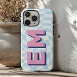 Aesthetic chequerboard Trendy Monogram iPhone 16 Pro Max Case<br><div class="desc">Introducing the iPhone 16 Pro Max Case with a stylish, aesthetic chequerboard pattern that elevates your phone's look. This premium case is personalised with two trendy initials—perfect for showcasing your first and last name in a modern, sleek design. The chequerboard pattern adds a touch of boldness, making your device stand...</div>