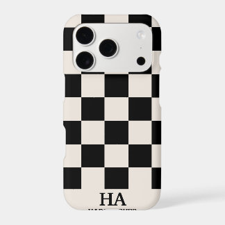 Aesthetic Chequered Retro Monogrammed Initials