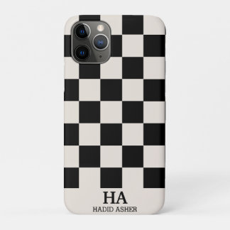 Aesthetic Chequered Retro Monogrammed Initials Case-Mate iPhone Case