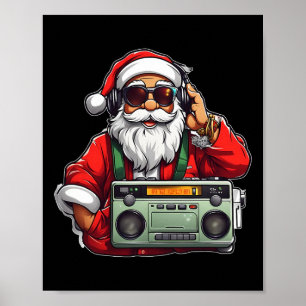 Aesthetic Christmas 90's Hip Hop Radio Santa Boomb Poster