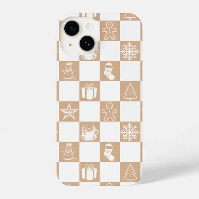 Aesthetic Christmas chequered Phone Case (Back)