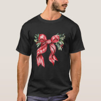 Aesthetic Christmas Floral Red Plaid Bow Mistletoe
