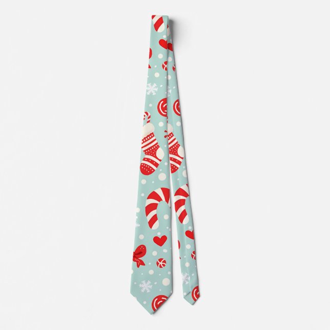 Aesthetic Christmas Pattern Candy Tie (Front)