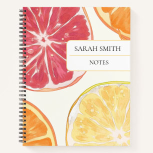 Aesthetic Citrus Notebook Custom Name Journal