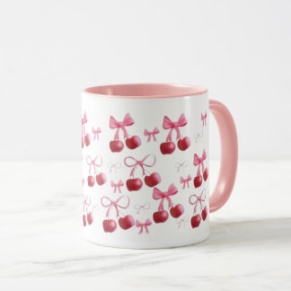 Aesthetic coat of cherries and bonds mug