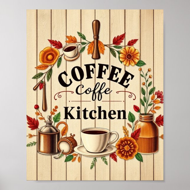 Aesthetic Coffee Kitchen Minimalist Wall Art (Front)