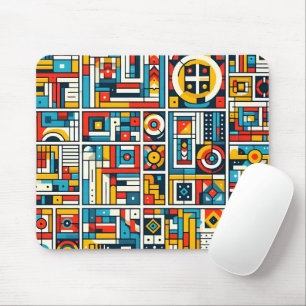 Aesthetic Colorful Geometric Pattern Mouse Pad