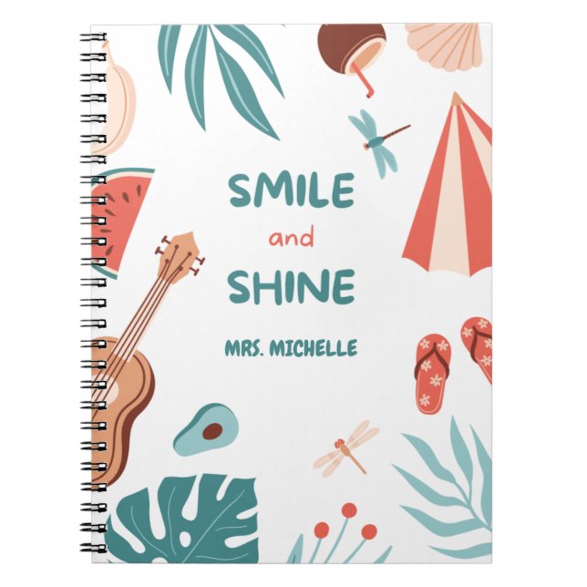 Aesthetic Colorful Quote Teacher Gift Notebook (Front)