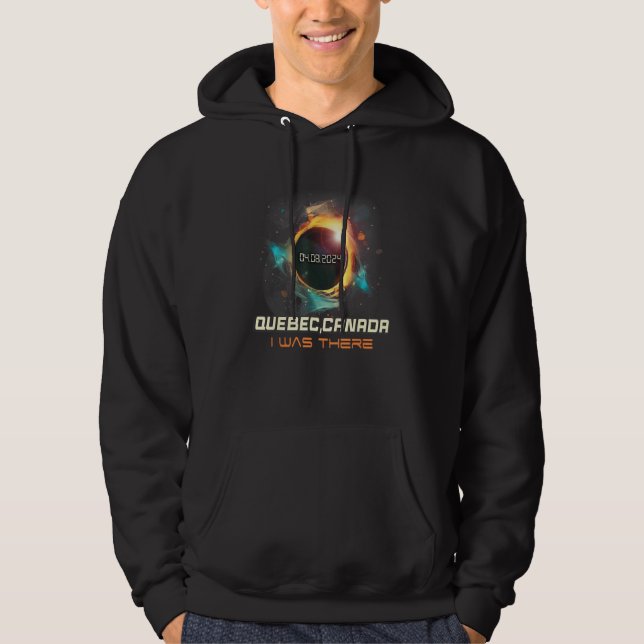 Aesthetic Colorful Total Solar Eclipse 2024 Quebec Hoodie (Front)
