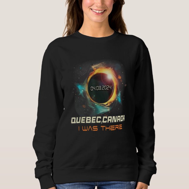 Aesthetic Colorful Total Solar Eclipse 2024 Quebec Sweatshirt (Front)