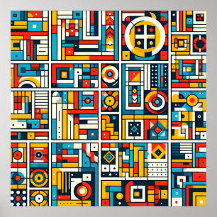 Aesthetic Colourful Geometric Pattern Poster
