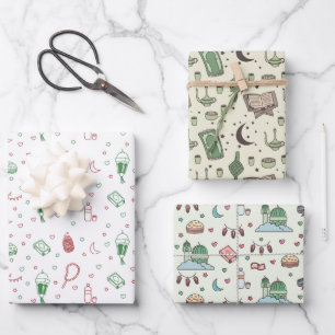 Aesthetic Colourful Muslim Ramadan and Eid Wrapping Paper Sheet