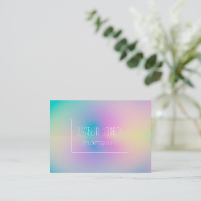 Aesthetic Colourful Positive Aura Gradient Business Card (Standing Front)