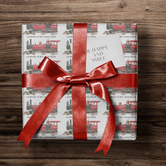 Aesthetic Conductor Of The Crazy Train  Wrapping Paper (Next stop: crazy train.)