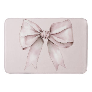 Aesthetic coquette pink bow Personalised Name  Bath Mat