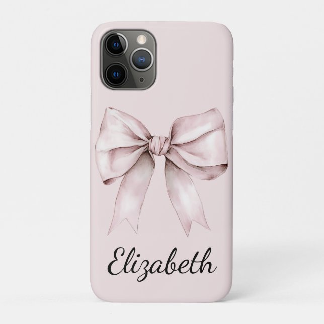 Aesthetic coquette pink bow Personalised Name  Case-Mate iPhone Case (Back)