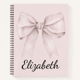 Aesthetic coquette pink bow Personalised Name Notebook