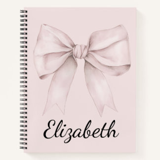 Aesthetic coquette pink bow Personalised Name Notebook