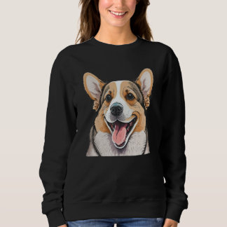 Aesthetic Corgi Dog Hand Drawn Art Sweatshirt