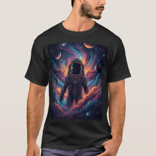 Aesthetic Cosmic Astronaut Nebula Space Graphic T- T-Shirt